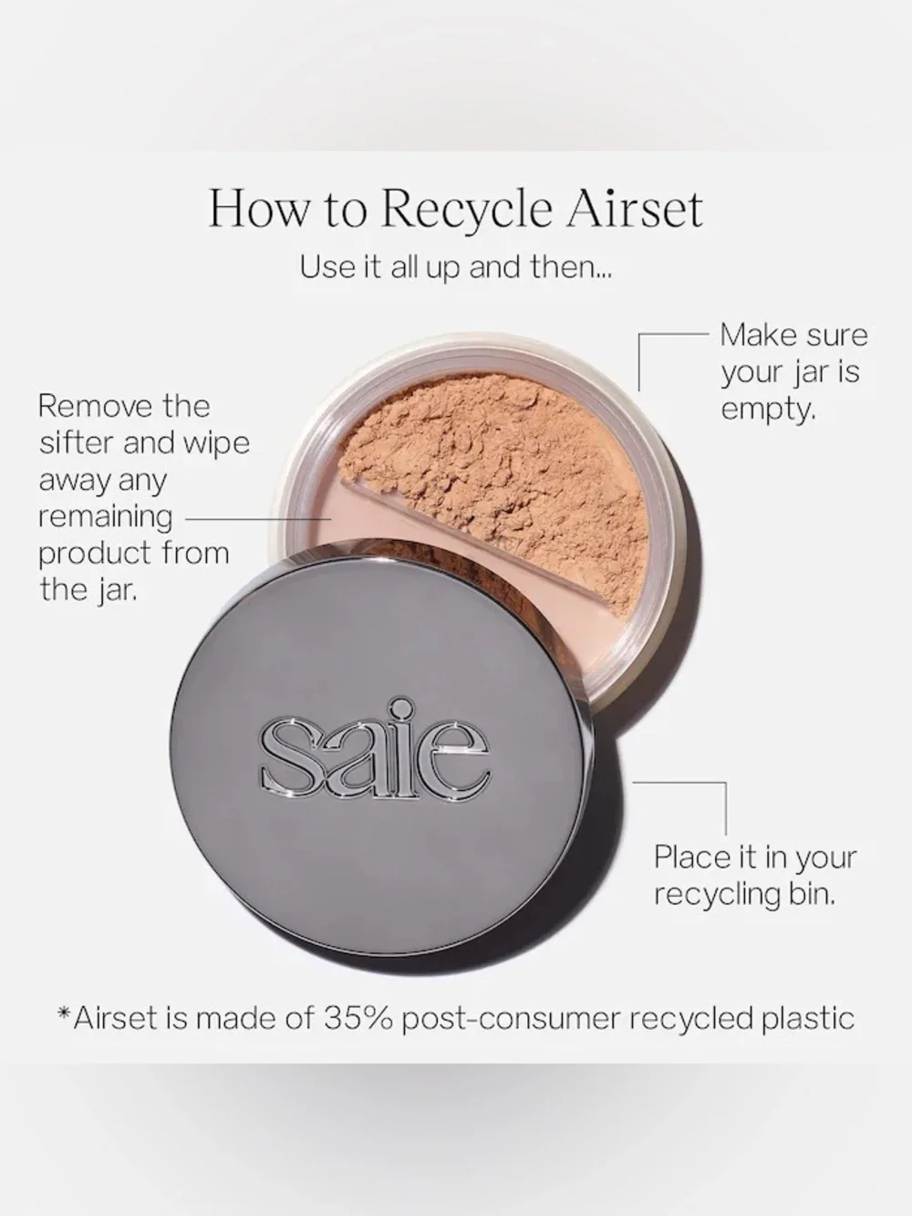 SAIE Airset Radiant Loose Setting Powder – Translucent Deep